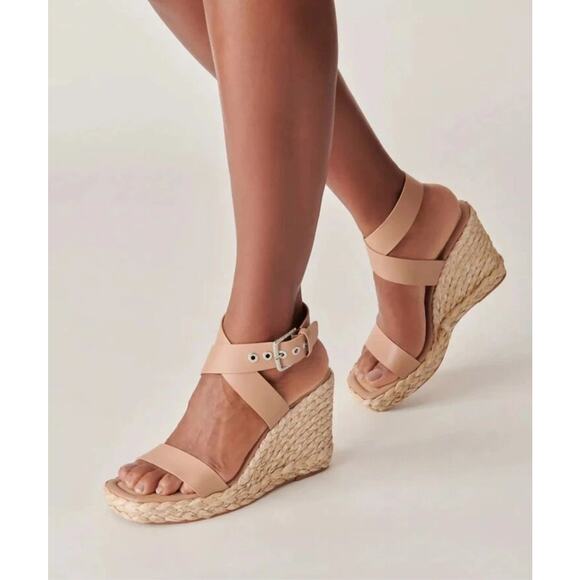 New! Dolce Vita Aldona Crisscross Ankle Strap Espadrille Wedge Sandals - Size 9 - Picture 3 of 11